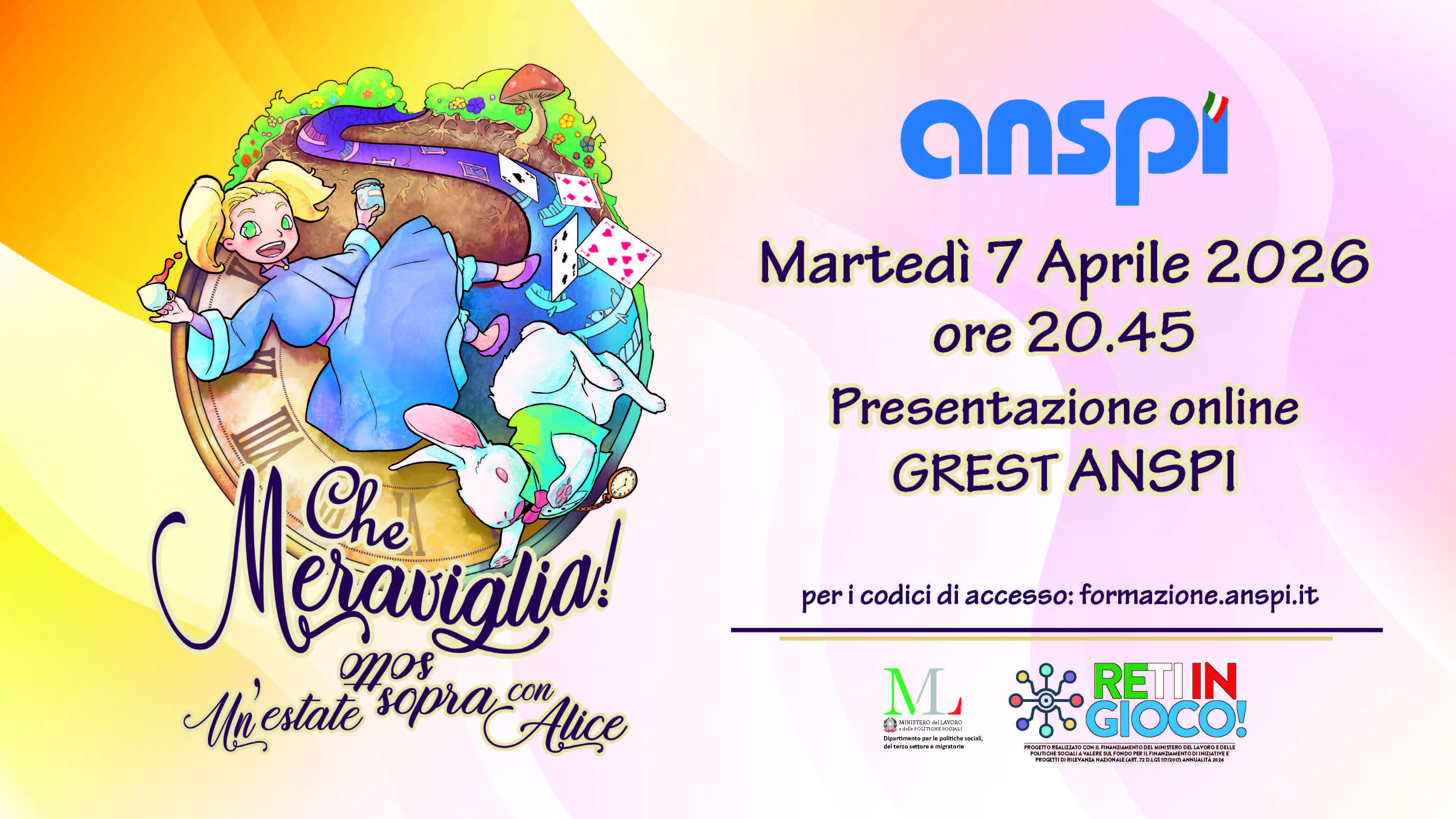 Copertina del Grest ANSPI 2026 Che meraviglie a tema Alice nel paese delle meraviglie